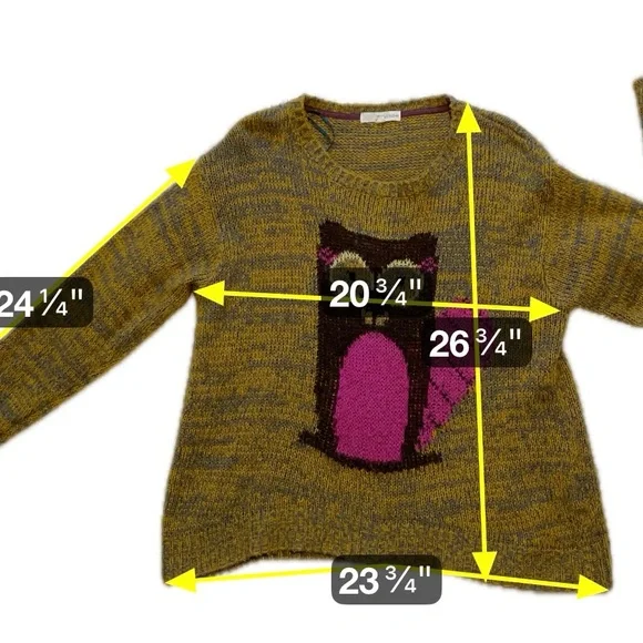 Rewind Beaver Sweater Mustard Brown Pink Knit Pullover Animal Graphic Quirky XL - Picture 6 of 6